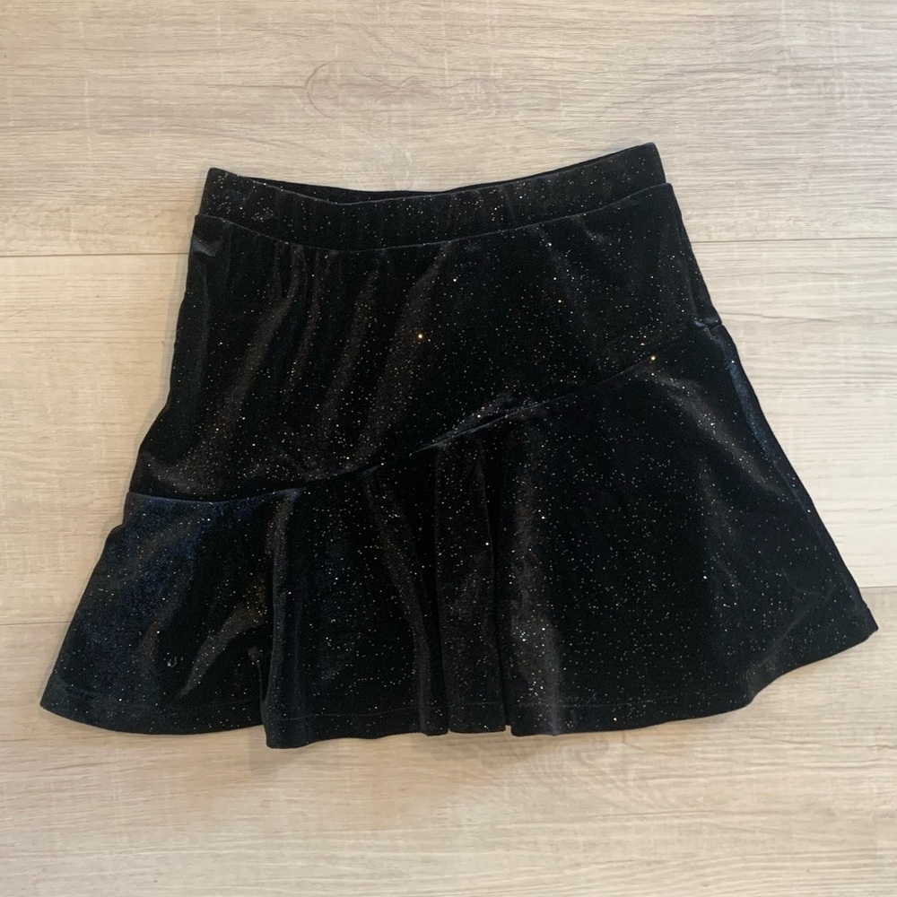 J. Crew Crewcuts Girls Black Skirt with Gold Sparkles Size 8